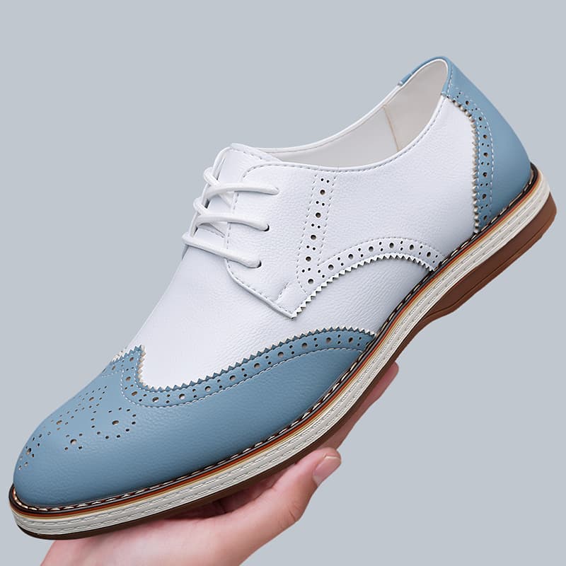 Men'S Shoes Hey Dude - Heren Wit Blauw Tweekleurige Brogue Oxford